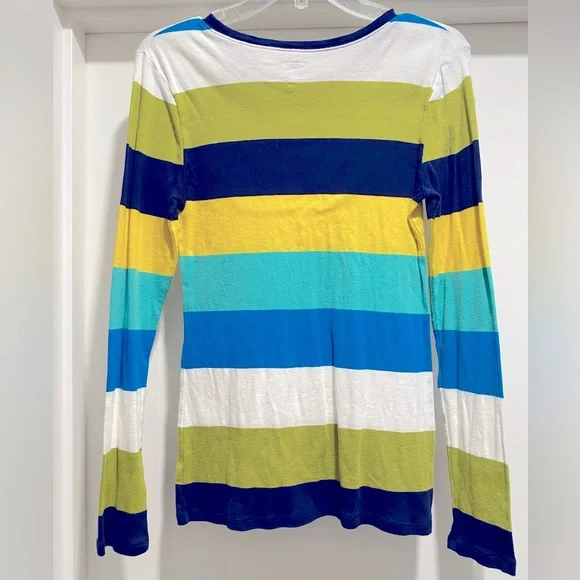 [OLD NAVY] Striped Scoop Neck Long-Sleeve T-Shirt - Youth Sz Large - Picture 2 of 5
